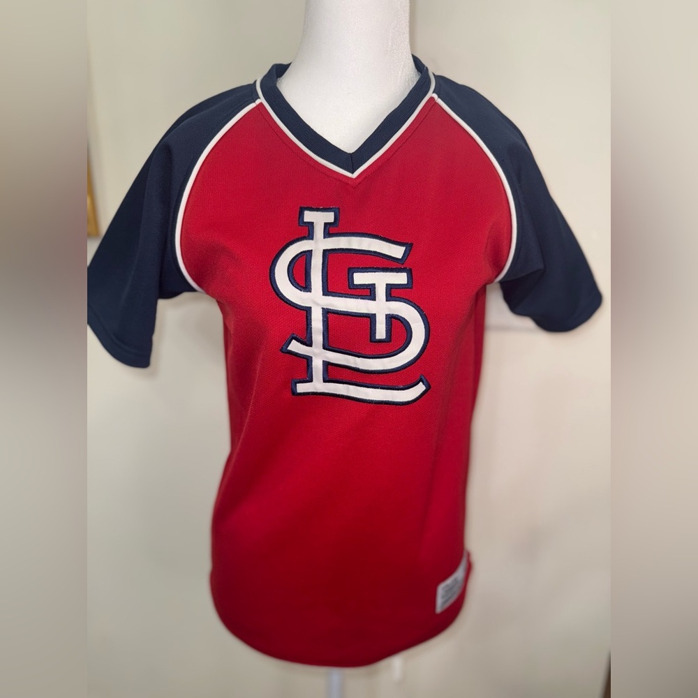 TRU FAN vintage Red STL cardinals Baseball Jersey -youth(8/10)